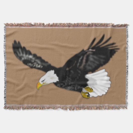 Eagle Flying Brown Throw Blanket - Uw kleuren Deken (Voorkant)