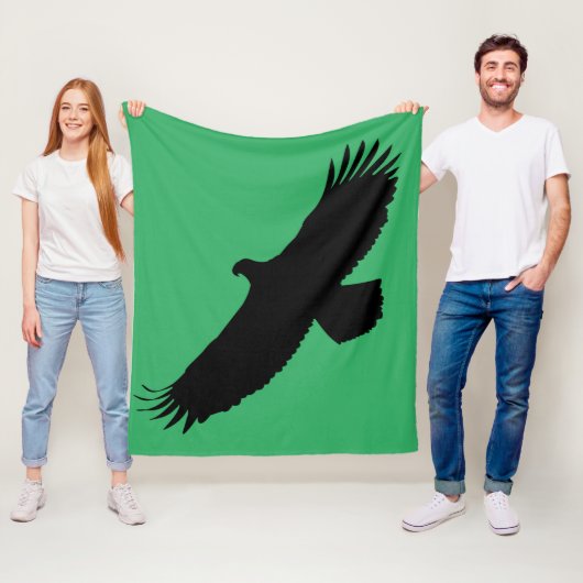 Eagle Flying Green Fleece Blanket - Uw kleuren Deken (In situ)
