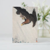 Eagle Flying in Snow (1933) door Ohara Koson Kaart (Staand voorkant)