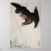 Eagle Flying In Snow beroemd gemaakt door Ohara Ko Poster (Voorkant)