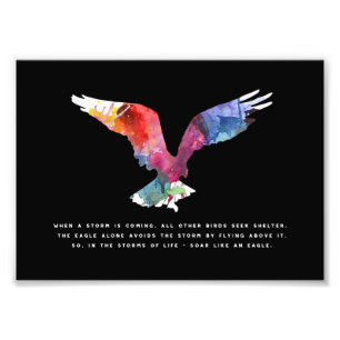 Eagle Flying Inspirerend Motivatie Quote Art Foto Afdruk
