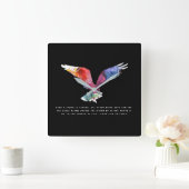 Eagle Flying Inspirerend Motivatie Quote Art Vierkante Klok (Huis)