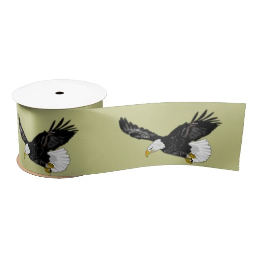 Eagle Flying - Kies / voeg uw kleur toe Satijnen Lint (Spoel)