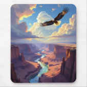 Eagle Flying over a Canyon Muismat (Voorkant)