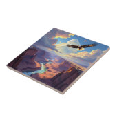 Eagle Flying over a Canyon Tegeltje (Zijkant)