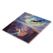 Eagle Flying over a Canyon Tegeltje (Zijkant)