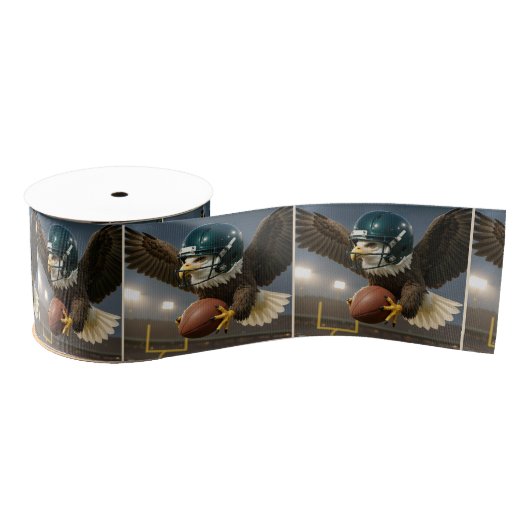 Eagle Flying With Football In Sports Stadium Grosgrain Lint (Spoel)
