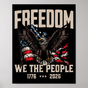 Eagle Freedom 1776 2026 Vintage Amerikaanse Vlag W Poster