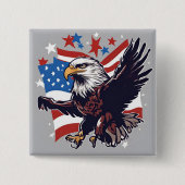 Eagle Freedom Knop Vierkante Button 5,1 Cm (Voorkant)