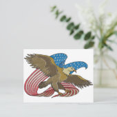 Eagle geborduurd briefkaart (Staand voorkant)