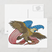 Eagle geborduurd briefkaart (Voorkant / Achterkant)