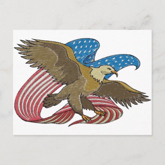 Eagle geborduurd briefkaart (Voorkant)