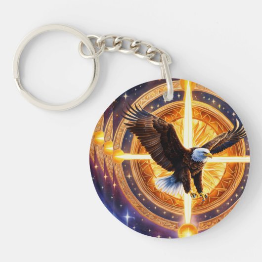 Eagle Gedrukte Mooie Sleutelhanger (Voorkant)