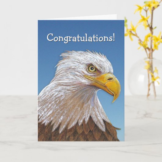 Eagle Gefeliciteerd Kaart (Gele Bloem)