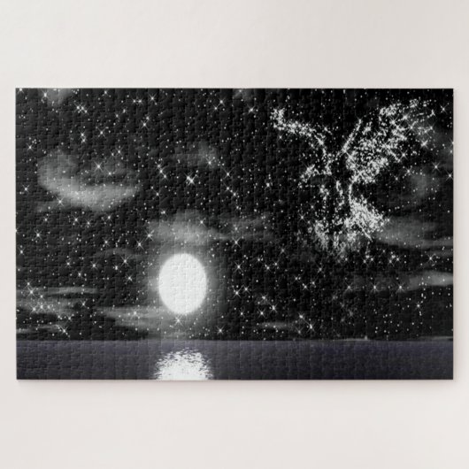 Eagle gemaakt van de sterren 's nachts. legpuzzel (Horizontaal)