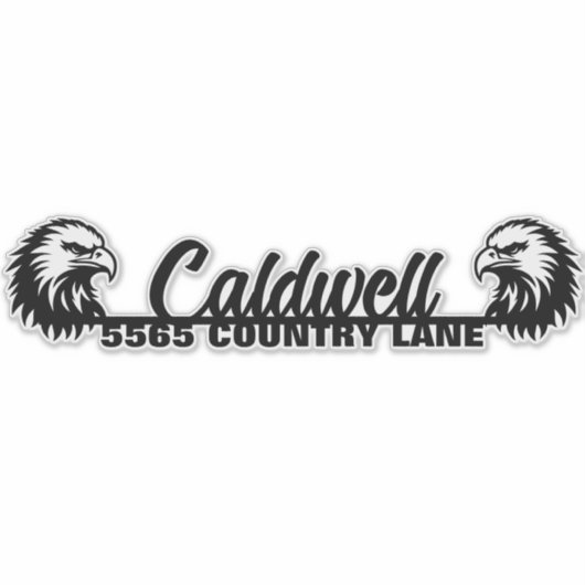 Eagle gepersonaliseerde mailbox adres Sticker (Voorkant)