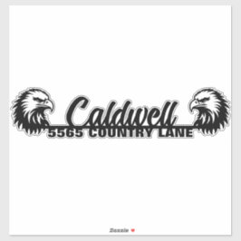 Eagle gepersonaliseerde mailbox adres Sticker
