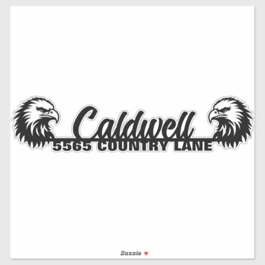 Eagle gepersonaliseerde mailbox adres Sticker (Vel)