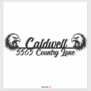 Eagle gepersonaliseerde mailbox adres Sticker