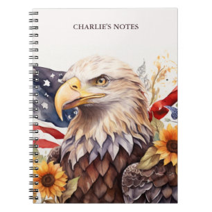Eagle Gepersonaliseerde USA Patriottische Waterver Notitieboek