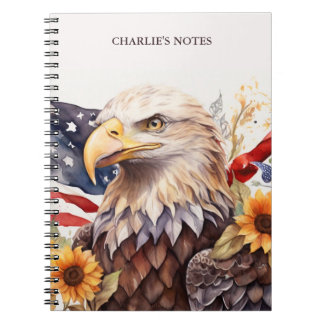 Eagle Gepersonaliseerde USA Patriottische Waterver Notitieboek