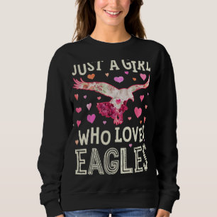 Eagle Gewoon Een Meisje Die Van Eagles Bloemen Vro Trui
