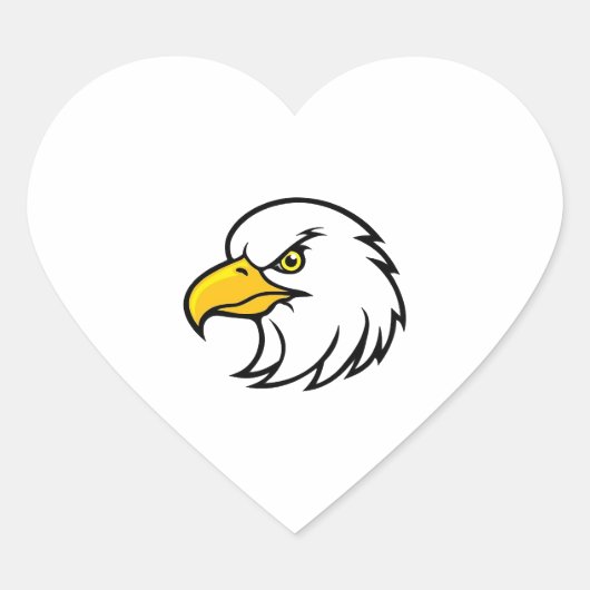 Eagle gezicht hart sticker (Voorkant)