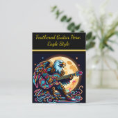 Eagle Gitarist Onder Moonlight Briefkaart (Staand voorkant)