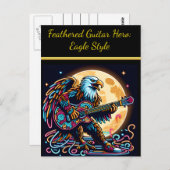 Eagle Gitarist Onder Moonlight Briefkaart (Voorkant / Achterkant)