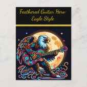 Eagle Gitarist Onder Moonlight Briefkaart (Voorkant)