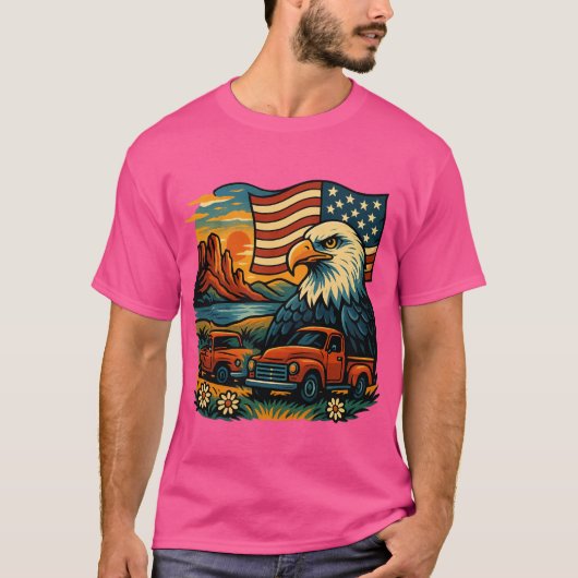 Eagle Glory  T-shirt - Patriottische Amerikaanse v (Voorkant)