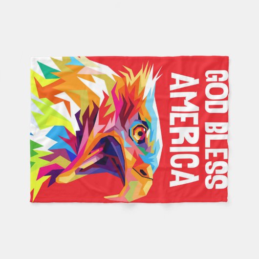 Eagle God Bless America Fleece Deken (Voorkant (Horizontaal))