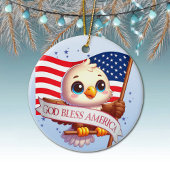 Eagle God Bless America USA Flag Patriotic 🦅🇺🇸  Keramisch Ornament