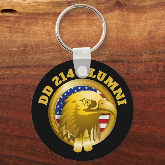 Eagle Gold Emblem USA Flag | DD 214 Alumni Sleutelhanger (Achterkant)