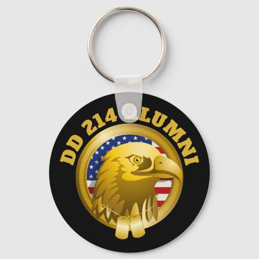 Eagle Gold Emblem USA Flag | DD 214 Alumni Sleutelhanger (Achterkant)