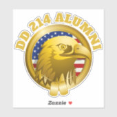 Eagle Gold Emblem USA Flag | DD 214 Alumni Vinyl Sticker (Vel)
