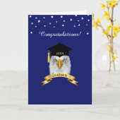 Eagle Graduation Congratulations & sterren op blau Kaart (Gele Bloem)