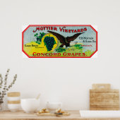 Eagle Grapes LabelNorth East, PA Poster (Keuken)