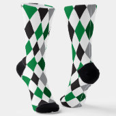 Eagle Green and Black Argyle Pattern Socks Sokken (Gebogen)