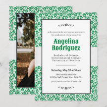 Eagle Green Floral Damask Photo Afstuderen