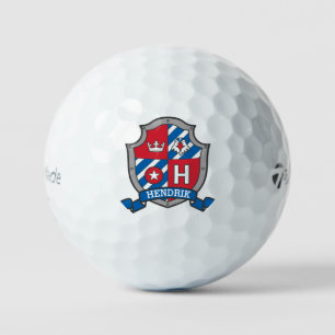 Eagle H monogram rood blauw kam Golfballen