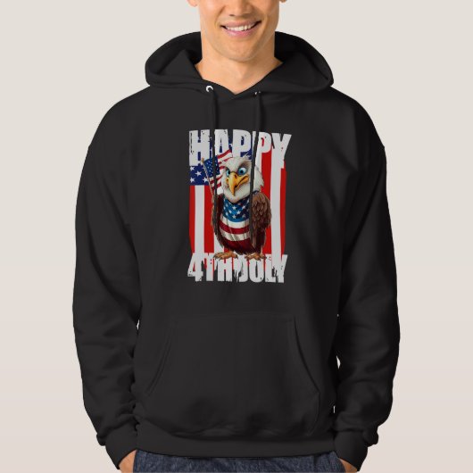 Eagle Happy 4th Of July Patriotic American 1 Hoodie (Voorkant)
