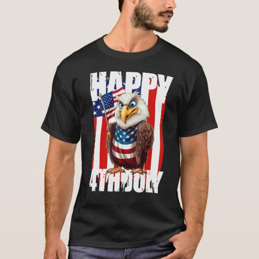 Eagle Happy 4th Of July Patriotic American 1 T-shirt (Voorkant)