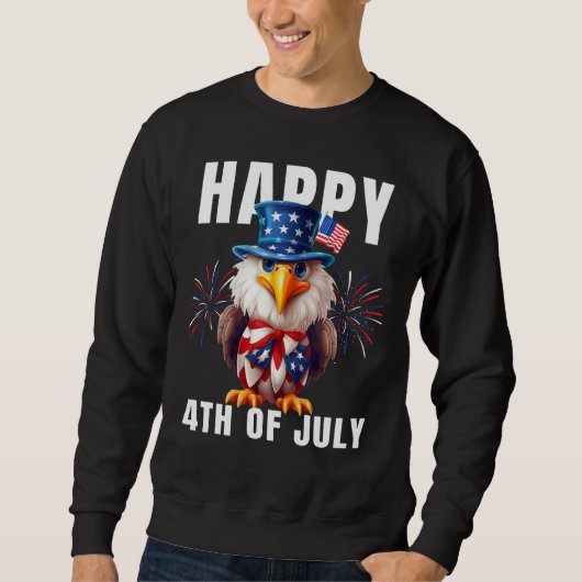 Eagle Happy 4th Of July Patriotic American Trui (Voorkant)