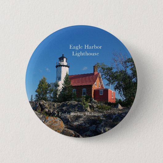 Eagle Harbor Lighthouse-toets Ronde Button 5,7 Cm (Voorkant)