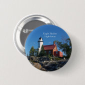 Eagle Harbor Lighthouse-toets Ronde Button 5,7 Cm (Voorkant /achterkant)
