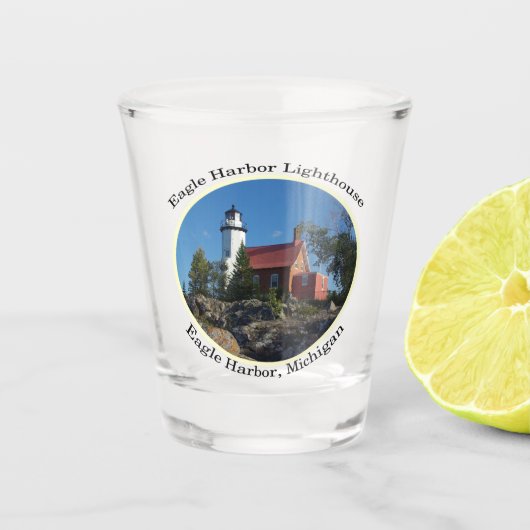 Eagle Harbour, cirkelvormig vuursteentje Shot Glas (Voorkant)