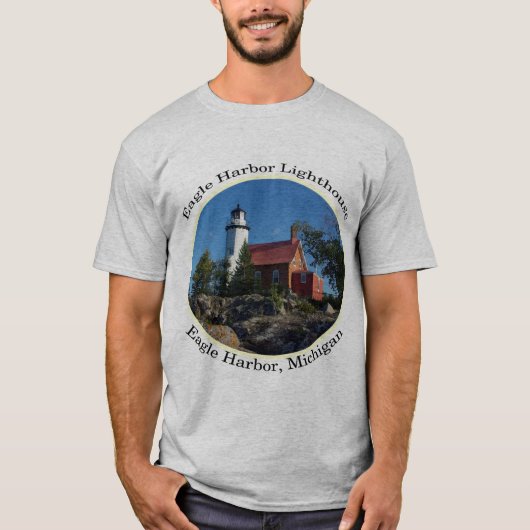 Eagle Harbour shirt van het ovaal vuurtoren (Voorkant)
