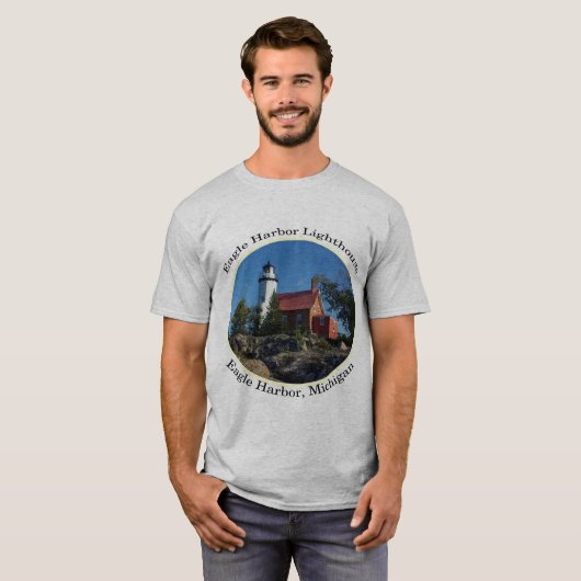 Eagle Harbour shirt van het ovaal vuurtoren (Voorkant volledig)