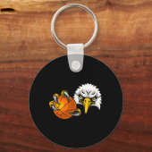 Eagle Hawk Honkbal Bal Witkopzeearend Cartoon Sleutelhanger (Voorkant)